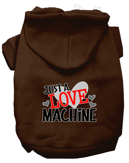 Sudadera con capucha para mascotas, perros y gatos serigrafiada, "Just A Love Machine"