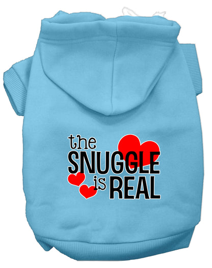 Sudadera con capucha para mascotas, perros y gatos serigrafiada, "The Snuggle Is Real"