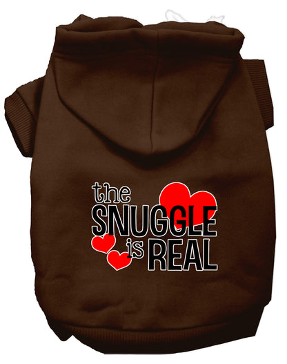 Sudadera con capucha para mascotas, perros y gatos serigrafiada, "The Snuggle Is Real"