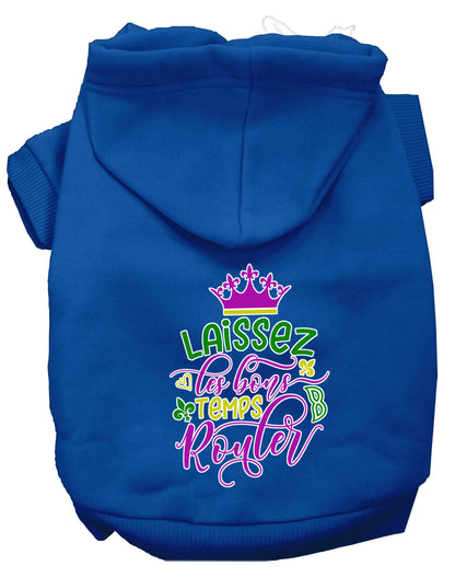 Pet Dog & Cat Hoodie Screen Printed, "Laissez Les Bons Temps Rouler"