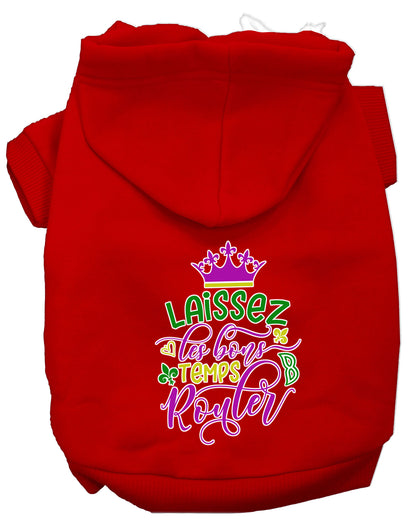 Pet Dog & Cat Hoodie Screen Printed, "Laissez Les Bons Temps Rouler"