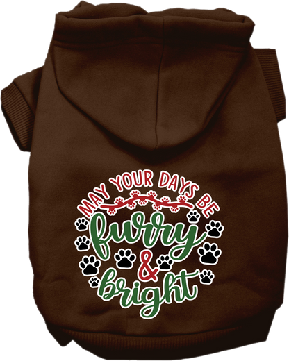 Christmas Dog Hoodie for Pets 20-115 Pounds, "Furry & Bright"