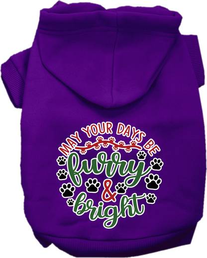 Christmas Dog Hoodie for Pets 20-115 Pounds, "Furry & Bright"