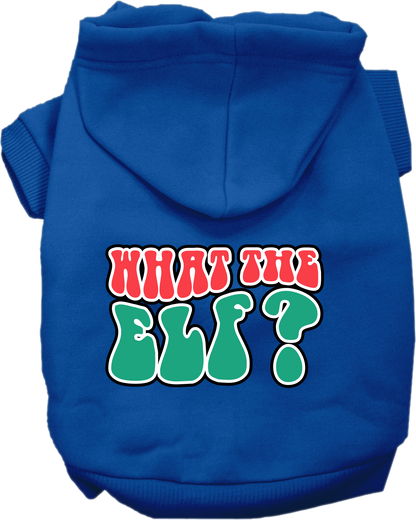 Christmas Dog Hoodie for Pets 20-115 Pounds, "What The Elf"