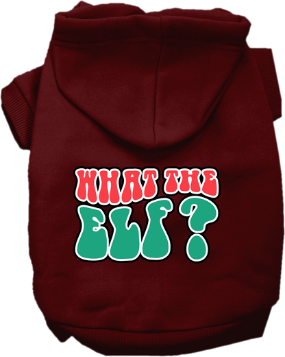 Christmas Dog Hoodie for Pets 20-115 Pounds, "What The Elf"