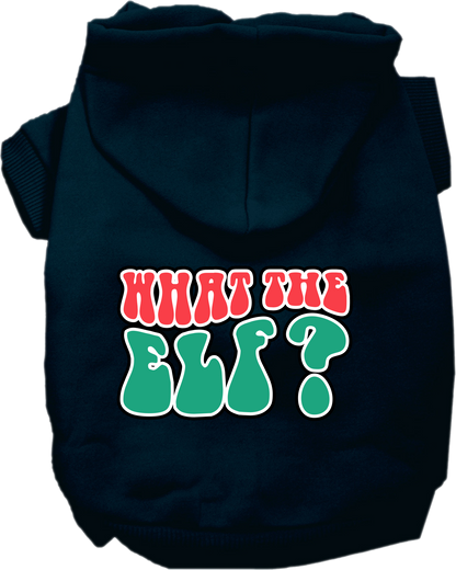 Christmas Dog Hoodie for Pets 20-115 Pounds, "What The Elf"