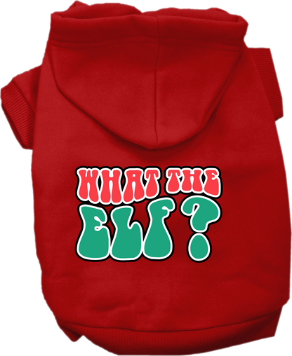 Christmas Dog Hoodie for Pets 20-115 Pounds, "What The Elf"