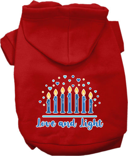 Hanukkah Pet, Dog and Cat Hoodie Screen Printed, "Love and Light"