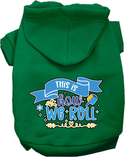 Hanukkah Pet, Dog and Cat Hoodie Screen Printed, "This Is How We Roll"