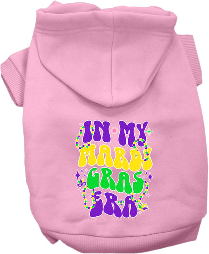 Pet Dog & Cat Screen Printed Hoodie for Small to Medium Pets (Sizes XS-XL), "In My Mardi Gras Era"