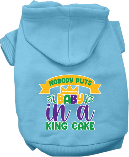 Pet Dog & Cat Screen Printed Hoodie "Nobody Puts Baby In A King Cake"