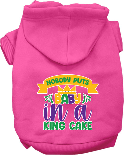 Pet Dog & Cat Screen Printed Hoodie "Nobody Puts Baby In A King Cake"