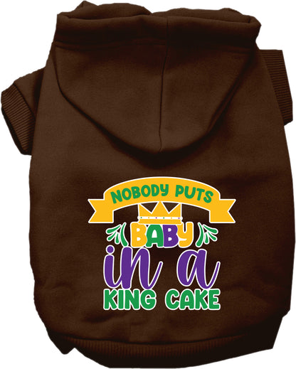 Pet Dog & Cat Screen Printed Hoodie "Nobody Puts Baby In A King Cake"