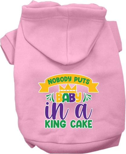 Pet Dog & Cat Screen Printed Hoodie "Nobody Puts Baby In A King Cake"