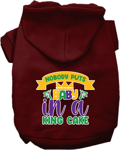 Pet Dog & Cat Screen Printed Hoodie "Nobody Puts Baby In A King Cake"