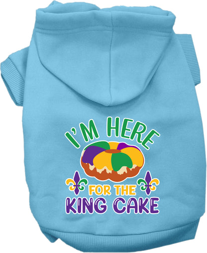 Pet Dog & Cat Screen Printed Hoodie "I'm Here For The King Cake"