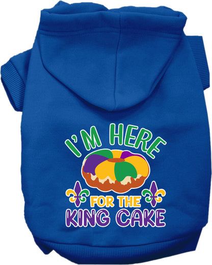 Pet Dog & Cat Screen Printed Hoodie "I'm Here For The King Cake"