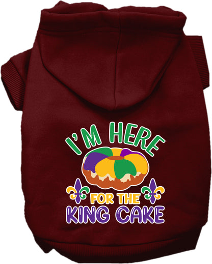 Pet Dog & Cat Screen Printed Hoodie "I'm Here For The King Cake"