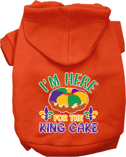 Pet Dog & Cat Screen Printed Hoodie "I'm Here For The King Cake"