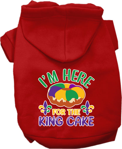 Pet Dog & Cat Screen Printed Hoodie "I'm Here For The King Cake"