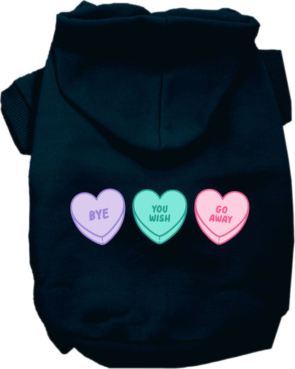 Pet Dog & Cat Screen Printed Hoodie "Anti Valentines Hearts"