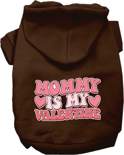 Pet Dog & Cat Screen Printed Hoodie "Mommy Is My Valentine"