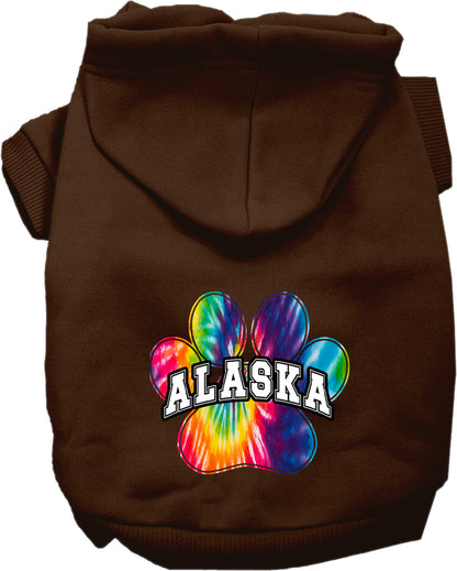 Pet Dog & Cat Screen Printed Hoodie for Medium to Large Pets (Sizes 2XL-6XL), "Alaska Bright Tie Dye"