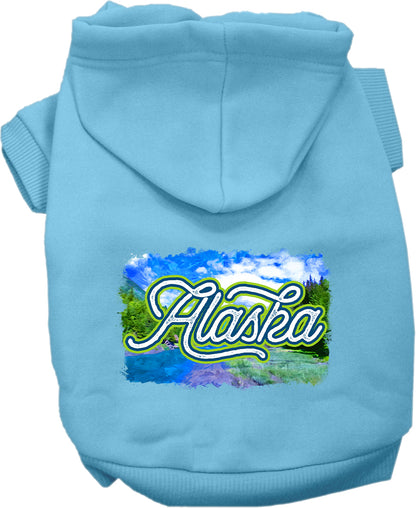 Pet Dog & Cat Screen Printed Hoodie for Medium to Large Pets (Sizes 2XL-6XL), "Alaska Summer"