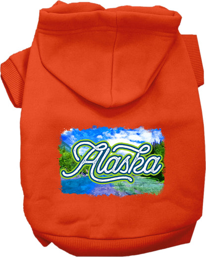 Pet Dog & Cat Screen Printed Hoodie for Medium to Large Pets (Sizes 2XL-6XL), "Alaska Summer"