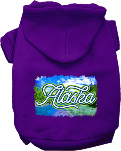 Pet Dog & Cat Screen Printed Hoodie for Medium to Large Pets (Sizes 2XL-6XL), "Alaska Summer"