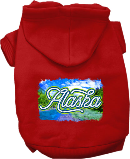 Pet Dog & Cat Screen Printed Hoodie for Medium to Large Pets (Sizes 2XL-6XL), "Alaska Summer"