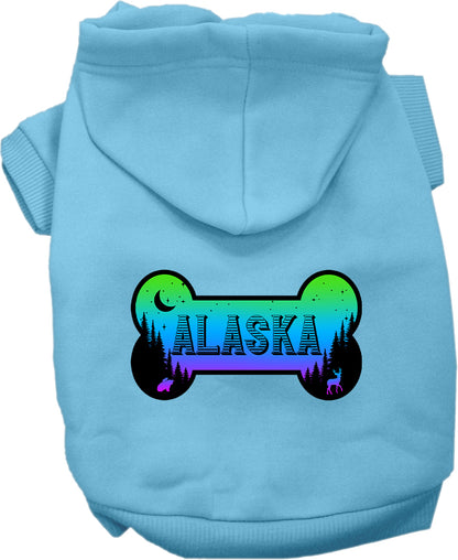 Pet Dog & Cat Screen Printed Hoodie for Medium to Large Pets (Sizes 2XL-6XL), "Alaska Mountain Shades"