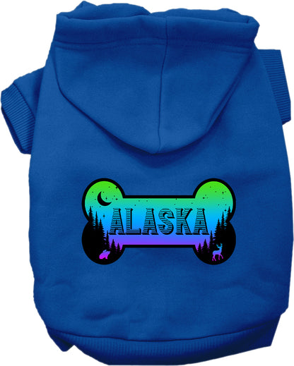 Pet Dog & Cat Screen Printed Hoodie for Small to Medium Pets (Sizes XS-XL), "Alaska Mountain Shades"