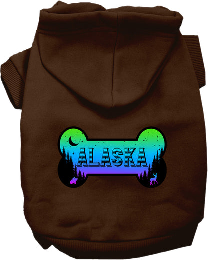 Pet Dog & Cat Screen Printed Hoodie for Medium to Large Pets (Sizes 2XL-6XL), "Alaska Mountain Shades"