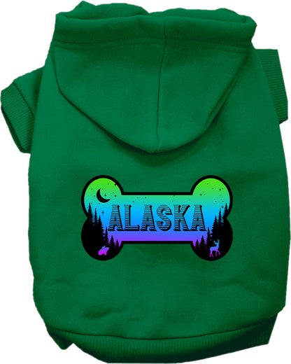 Pet Dog & Cat Screen Printed Hoodie for Medium to Large Pets (Sizes 2XL-6XL), "Alaska Mountain Shades"