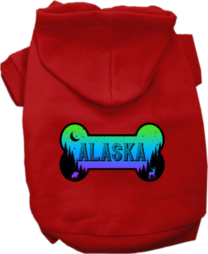 Pet Dog & Cat Screen Printed Hoodie for Medium to Large Pets (Sizes 2XL-6XL), "Alaska Mountain Shades"