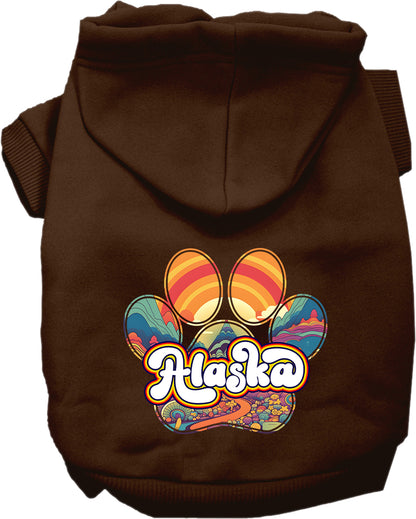 Pet Dog & Cat Screen Printed Hoodie for Small to Medium Pets (Sizes XS-XL), "Alaska Groovy Summit"