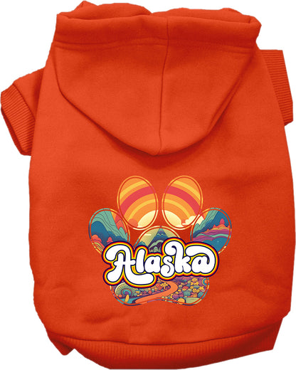 Pet Dog & Cat Screen Printed Hoodie for Medium to Large Pets (Sizes 2XL-6XL), "Alaska Groovy Summit"