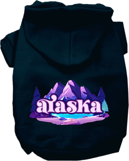 Pet Dog & Cat Screen Printed Hoodie for Medium to Large Pets (Sizes 2XL-6XL), "Alaska Alpine Pawscape"