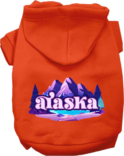 Pet Dog & Cat Screen Printed Hoodie for Small to Medium Pets (Sizes XS-XL), "Alaska Alpine Pawscape"