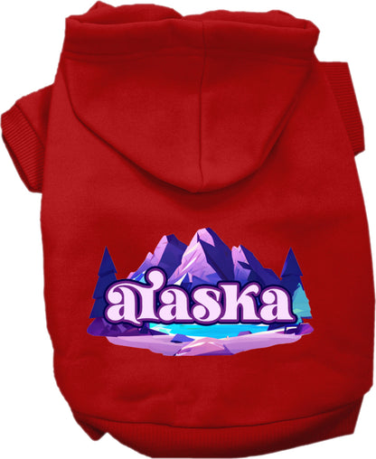 Pet Dog & Cat Screen Printed Hoodie for Medium to Large Pets (Sizes 2XL-6XL), "Alaska Alpine Pawscape"