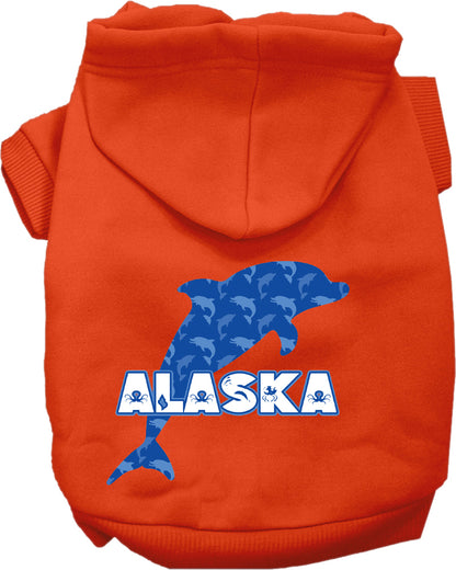 Pet Dog & Cat Screen Printed Hoodie for Small to Medium Pets (Sizes XS-XL), "Alaska Blue Dolphins"