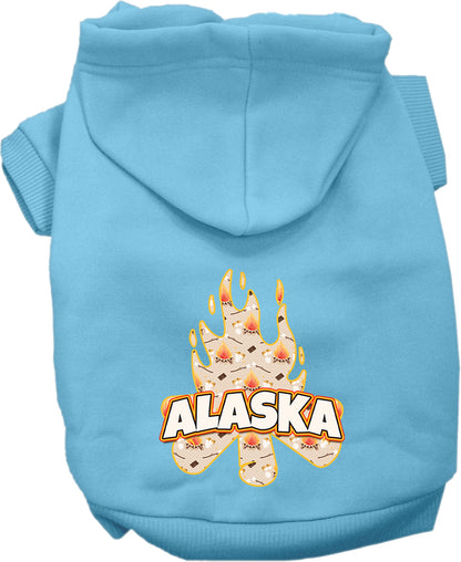 Pet Dog & Cat Screen Printed Hoodie for Medium to Large Pets (Sizes 2XL-6XL), "Alaska Around The Campfire"