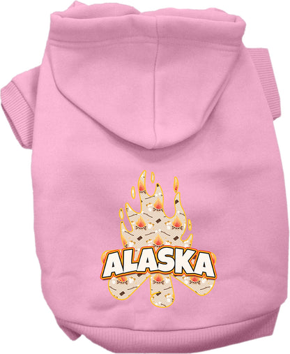 Pet Dog & Cat Screen Printed Hoodie for Medium to Large Pets (Sizes 2XL-6XL), "Alaska Around The Campfire"