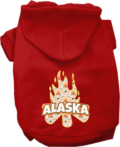 Pet Dog & Cat Screen Printed Hoodie for Medium to Large Pets (Sizes 2XL-6XL), "Alaska Around The Campfire"