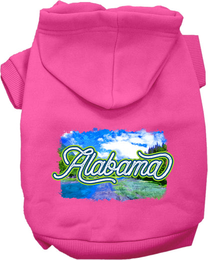 Pet Dog & Cat Screen Printed Hoodie for Medium to Large Pets (Sizes 2XL-6XL), "Alabama Summer"