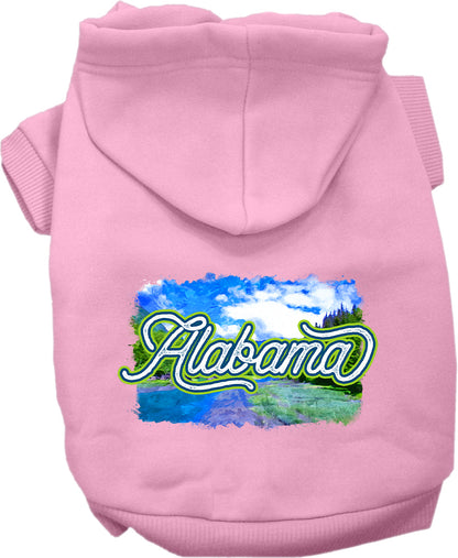 Pet Dog & Cat Screen Printed Hoodie for Medium to Large Pets (Sizes 2XL-6XL), "Alabama Summer"