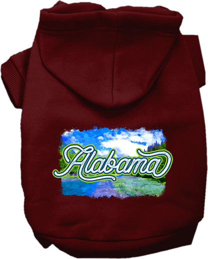 Pet Dog & Cat Screen Printed Hoodie for Medium to Large Pets (Sizes 2XL-6XL), "Alabama Summer"