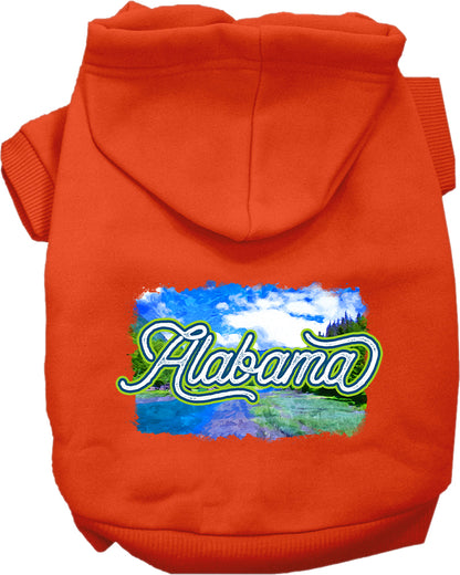 Pet Dog & Cat Screen Printed Hoodie for Medium to Large Pets (Sizes 2XL-6XL), "Alabama Summer"