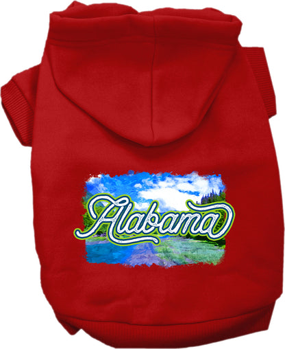 Pet Dog & Cat Screen Printed Hoodie for Medium to Large Pets (Sizes 2XL-6XL), "Alabama Summer"